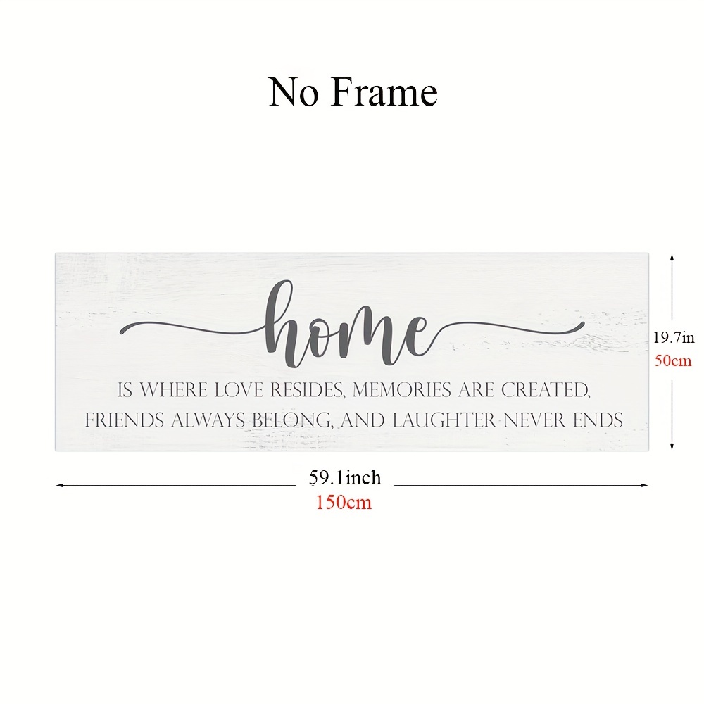 TEMU 1pc Toile Cadre avec Définition 'Home' - Décoration Murale Minimaliste Nordique avec Message Réconfortant, Parfaite pour Chambre & Salon,