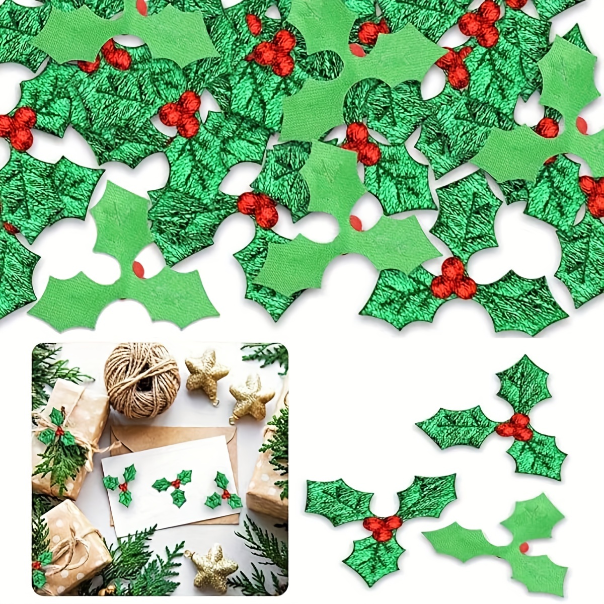 

Pcs Green Holly Leaves With Red Berries - Christmas Decorations: Diy Wreaths, Gift Boxes, Christmas Trees, Table Settings, And More