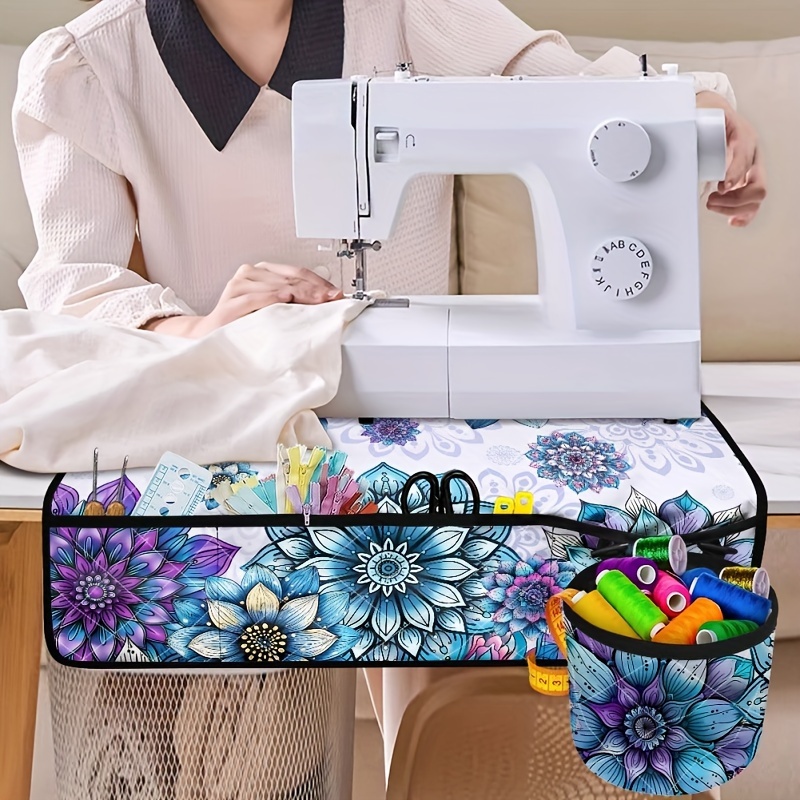 

Boho Mandala Sewing Machine Mat With Pockets, Anti-dust, Washable, Anti-slip Table Pad For Sewing Machine Decor