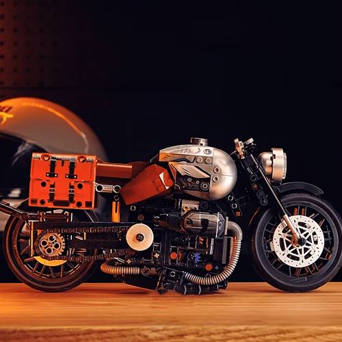 925pcs black motorcycle building blocks set motorbike model kit assembly racing motorcycle toy collectible display gift for adults