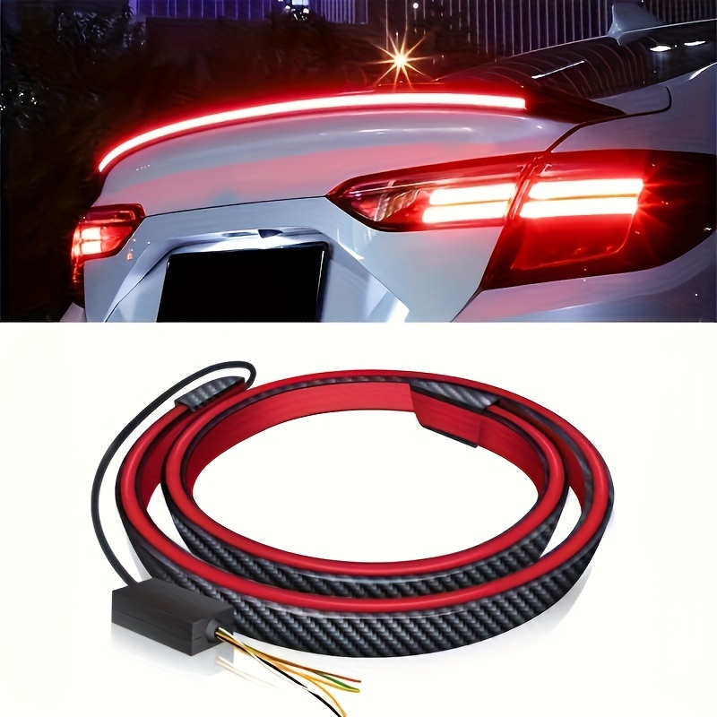 TEMU Car Spoiler Light Strip Led Carbon Fiber Decorative Light Strip With Ambient Scanning Light