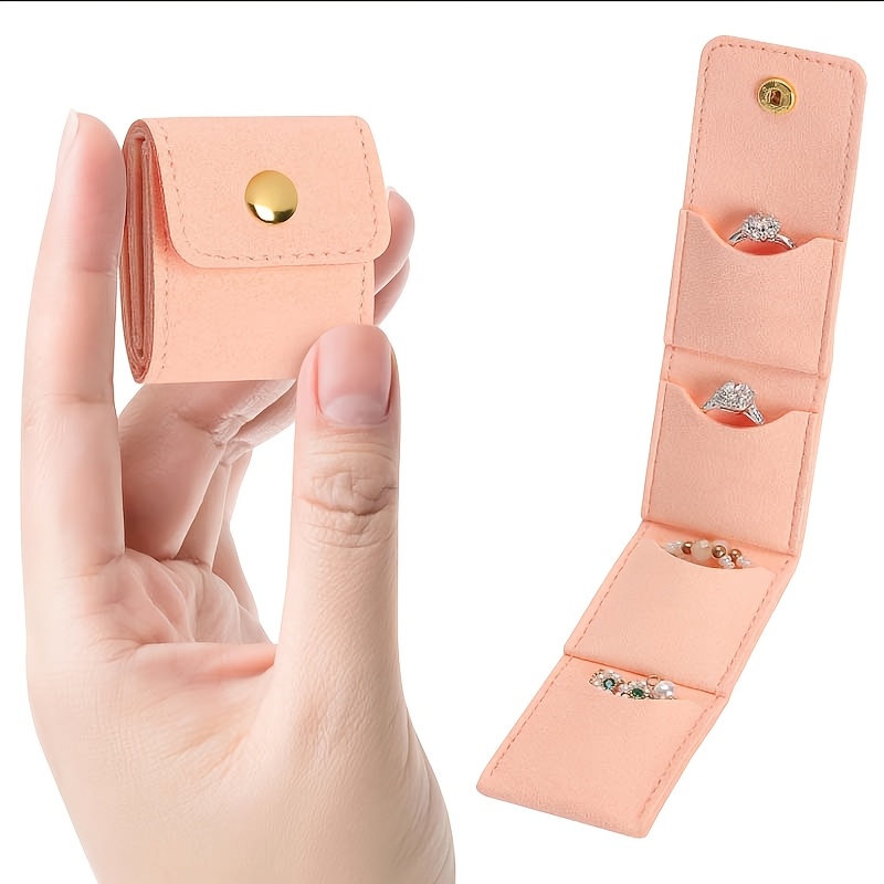 TEMU Custodia Organizzatrice da Viaggio Multifunzionale Pieghevole a 4 Scomparti per Gioielli, Portatile, con Scomparti Multipli, Chiusura Sicura con