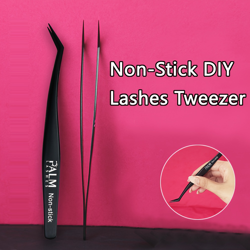 E-shop Spitzes Nano-Beschichtungs- Edelstahl Pinzette für selbstklebende/Pop-On Wimpernverlängerungen, Pinzette für Wimpern,