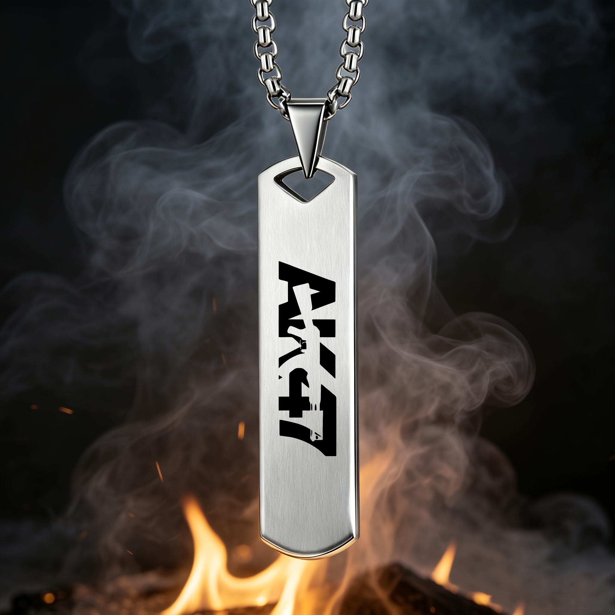 Creative Fun Letter Pattern Pendant Necklace, Wild Power
