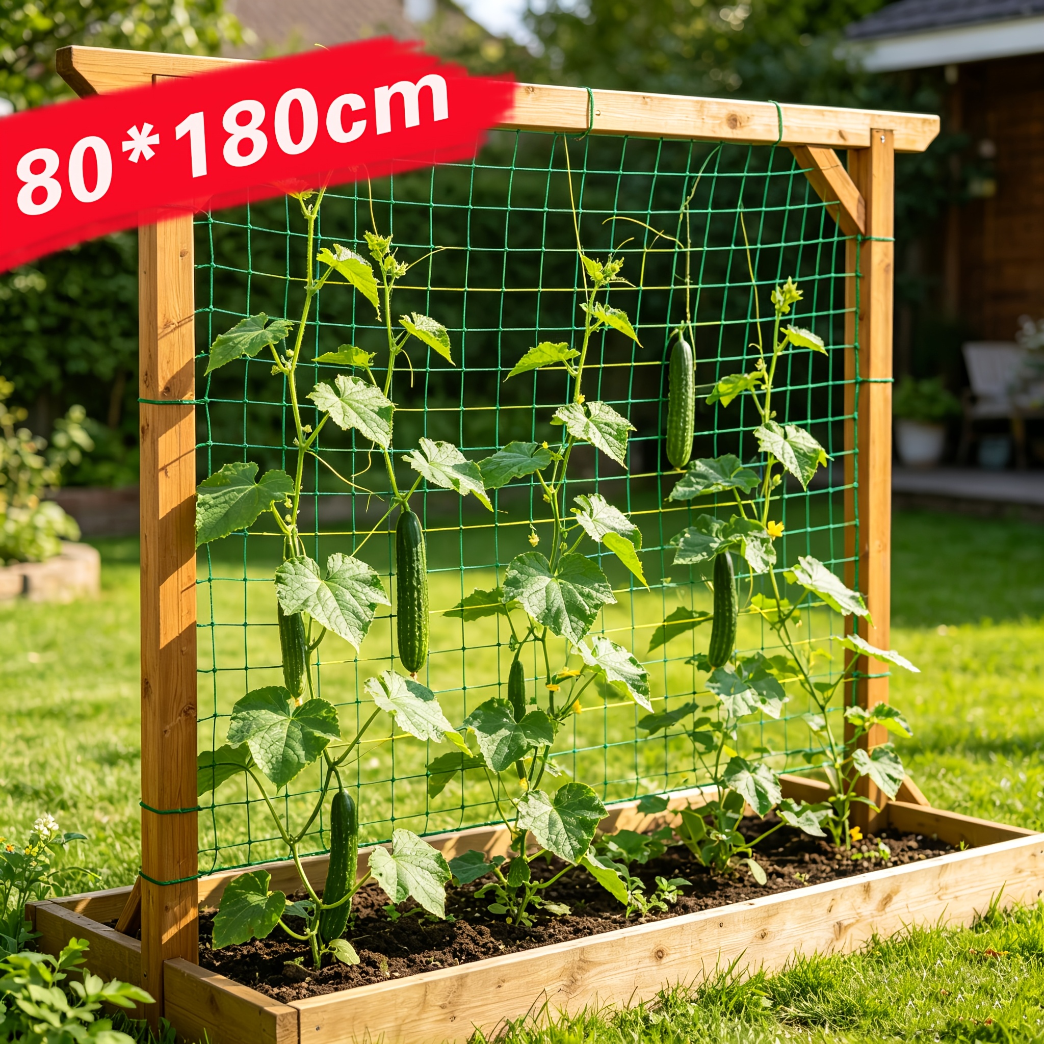 TEMU Ensemble de 2 filets d'escalade pour plantes 180 cm x 80 cm / 70,87 pouces x 31,5 pouces, treillis de jardin adapté aux grimpantes, concombres,