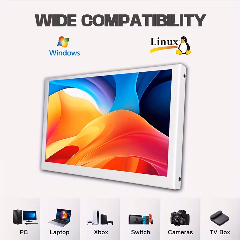 7 пренослив usb монитор - lcd екран со osd , 300nits hdr, без потреба од драј за , лаптоп, pc, tv box - компактен гейминг/презентационски/домашно кино екран (7, usb-c, компатибилен), аксесоар за , стилски безрамков дизајн, јасна квалитет на сликата Детали за производот 1