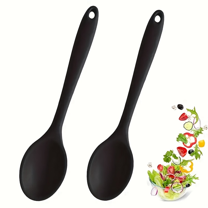 

2pcs /4pcs Silicone Spoon Set, , Heat Resistant, Ergonomic, Bpa-free, Multi- Kitchen Appliance For Cooking, Baking, Stirring, Mixing, Serving - Ideal For Christmas, Halloween, Thanksgiving