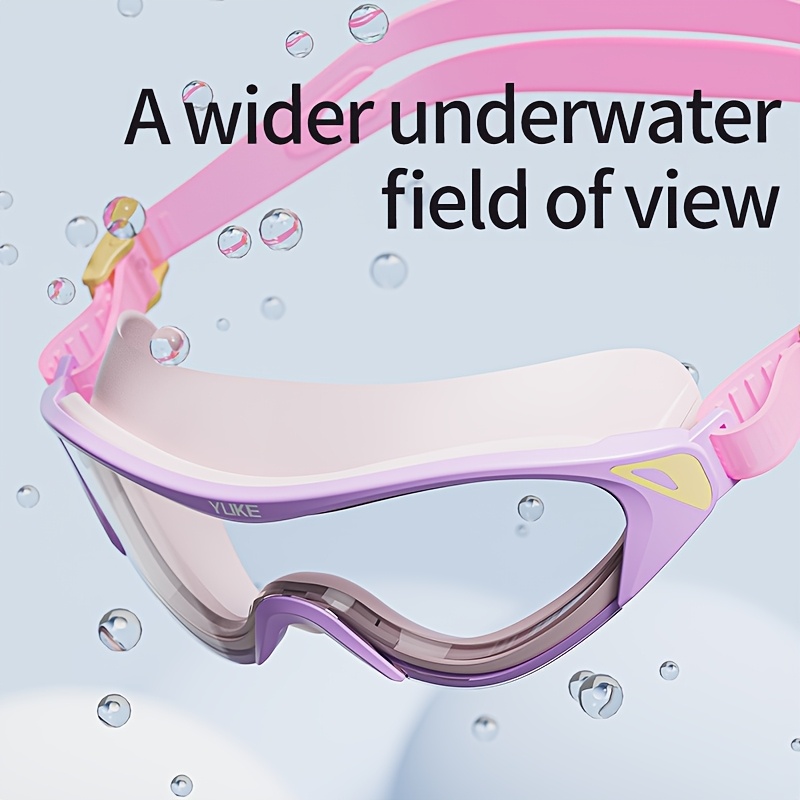1pc Kids Swim Goggles, Anti-Fog High Definition Large Frame, Waterproof Silicone Seal, PC Material, Suitable for Ages 3-15, Ideal for Training And Leisure, Perfect for Festive Gifts - Purple