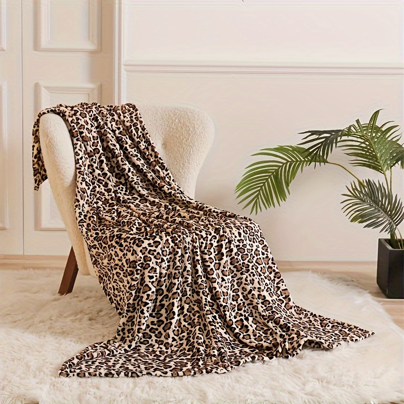 

Contemporary Leopard Print Throw Blanket - Soft Flannel, Bedding, Travel & Nap Throws, Active Printing, 100% Polyester (1pc)