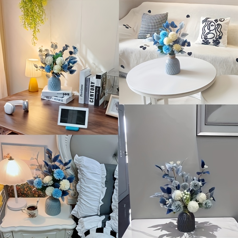 1pc blue artificial hydrangea bouquet home table decor ideal for halloween christmas valentines thanksgiving mothers day Product details 5
