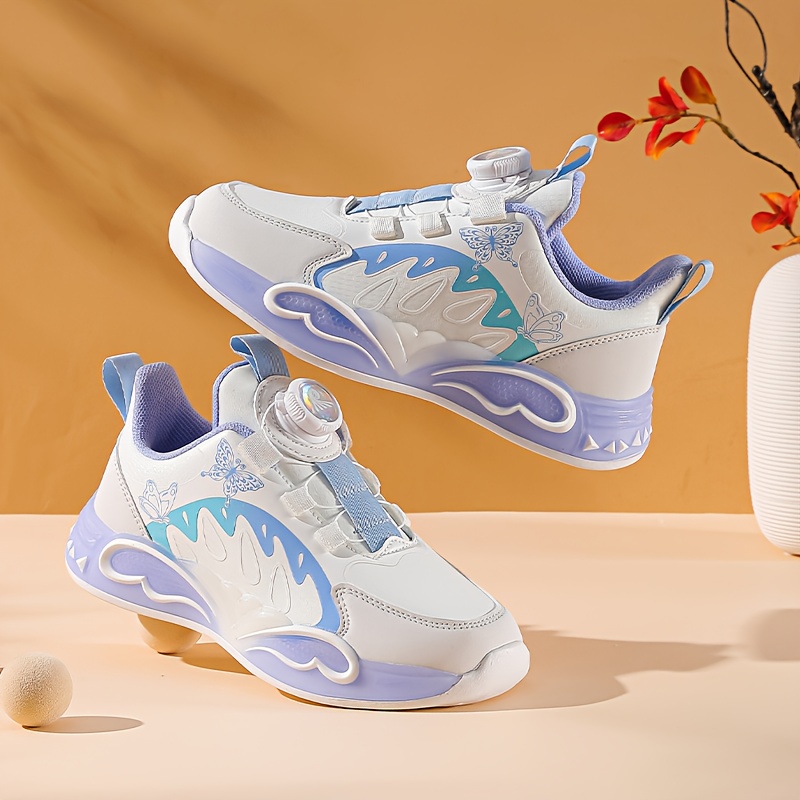 girls waterproof   sneakers with rotating   closure -   &  ,   & white low-top sneakers, lightweight cushioned eva sole for running, school, casual attire -     ( upper) - ideal for dance, gym, casual outfits - girls sports shoes Product details 1