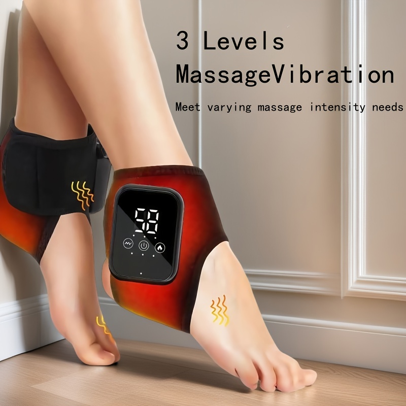 this 1/ 2pcs usb rechargeable portable ankle massager is easy to  ,   with an lcd display and intelligent timing vibration and temperature sensing functions, making it an ideal gift for friends and elders. Product details 1