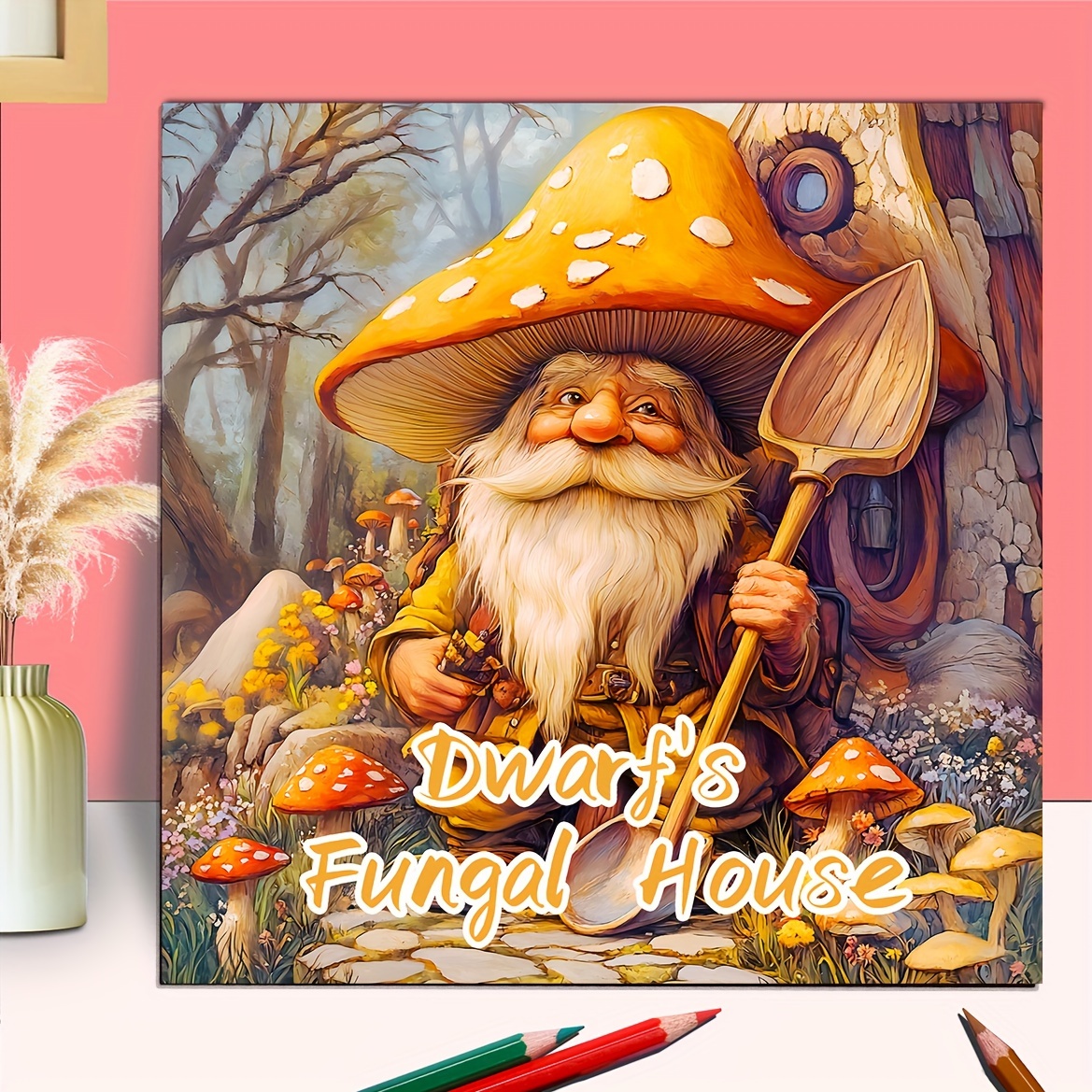 

Adult Luxury Innovation Coloring Book Thickened 20 Pages Single Page 1pc Dwarf's Fungal House Painting Halloween, Thanksgiving, Christmas, Other Holiday Party Gifts - Awesome Holiday Party Gifts