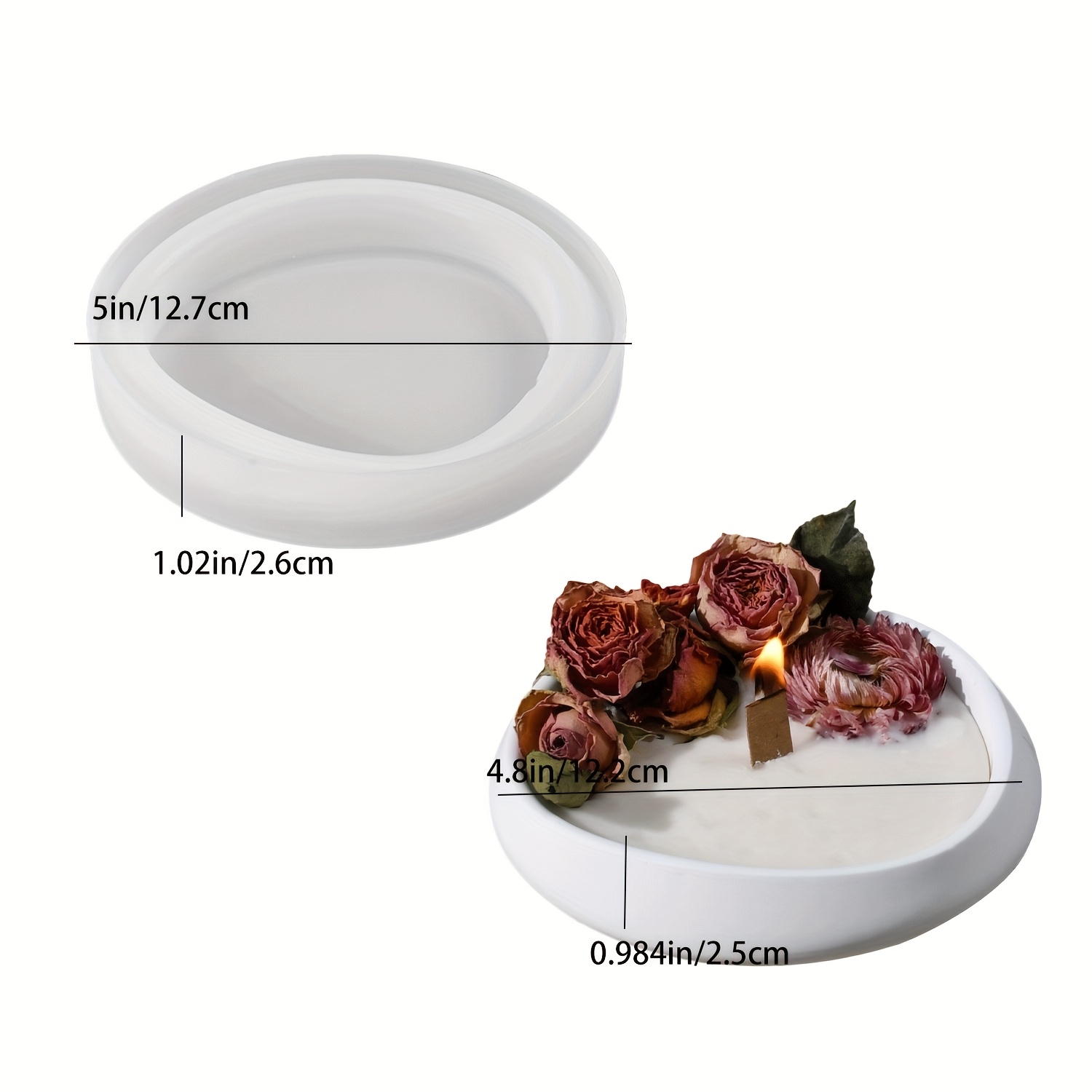 Image of Resin Casting Molds 1 Irregular Wave Plate Candlestick Silicone Mold Gypsum Casting Candle Storage Box Mold