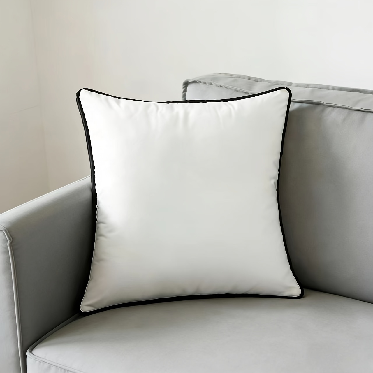E-shop Einfarbiger Kissenbezug Schwarz, quadratischer rechteckiger Kissenbezug, , schlicht, unverzichtbar für Zuhause, für Wohnzimmer, Schlafzimmer,