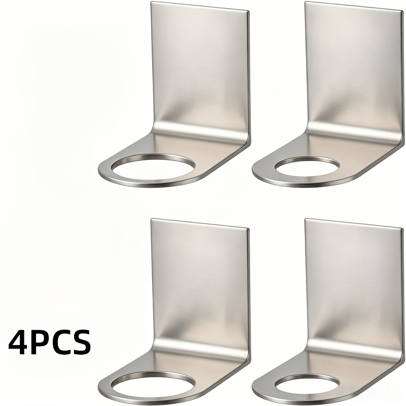 TEMU Juego de 2/3/4 piezas de acero inoxidable 403, dispensador de jabón con pegamento sin clavos, soporte para botella de champú en la pared, fuerte