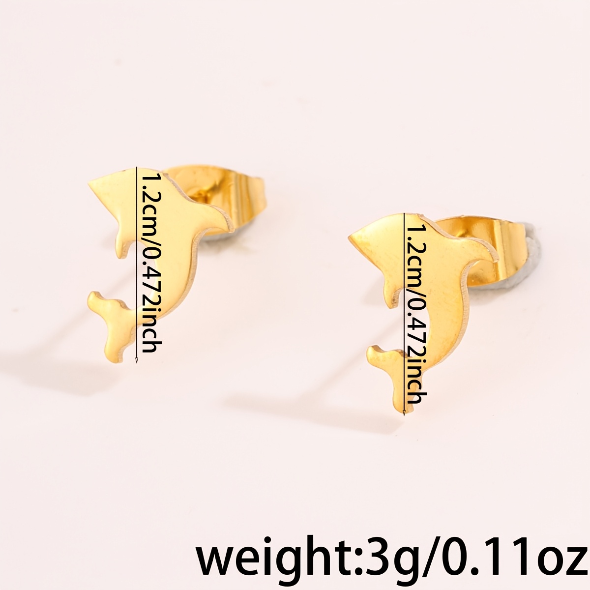 4pc Shining Four Claw Micro Inlaid Double Headed Earrings Set