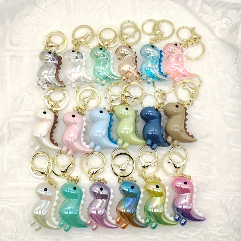 

1pc Cute Cartoon Dinosaur Keychain Luminous Acrylic Key Chain Ring Bag Backpack Charm Car Key Pendant Women Boys Daily Use Gift