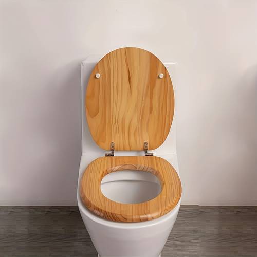 toilet seat premium solid wood pine wood easy clean with alloy hinge size