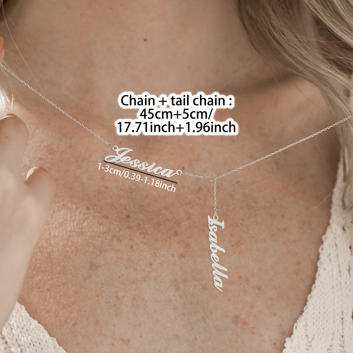 Personalized English Name Pendant Necklace, 18K Plated