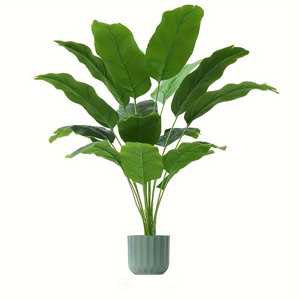 

Tropical Artificial Banana Leaf - 18 Heads Realistic Fake Large Plant For Home, Wedding, Office Decor - Summer Beach Theme Plastic Greenery - Fits Multiple Room Types - 1pc