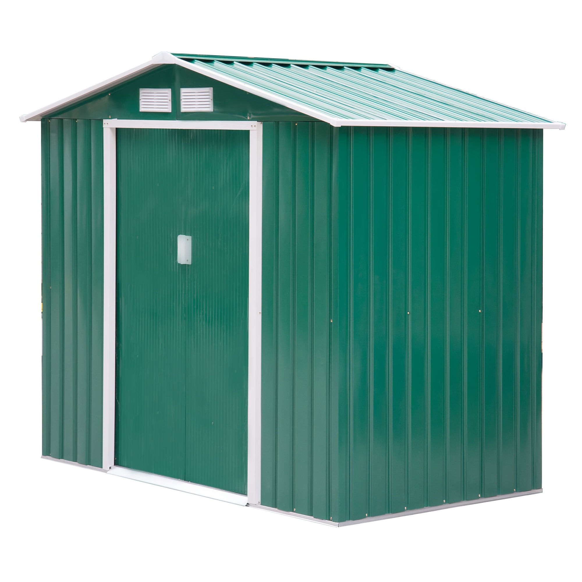 

7' X 4' Outdoor Storage Shed, Garden With Foundation Kit, 4 Vents And 2 Easy Sliding Doors For Backyard, Patio, Garage, Lawn