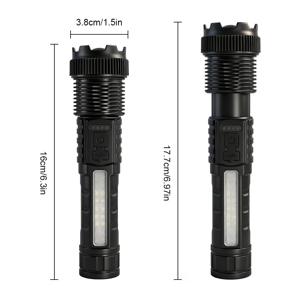 XHP360 High-Power Flashlight with Multi-Color Ambient Side Light