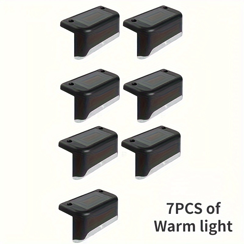 7pcs Solar Led Step Lights Fence Lights Stair Lights Outdoor Lamp Step Lights Courtyard Fence Lights
