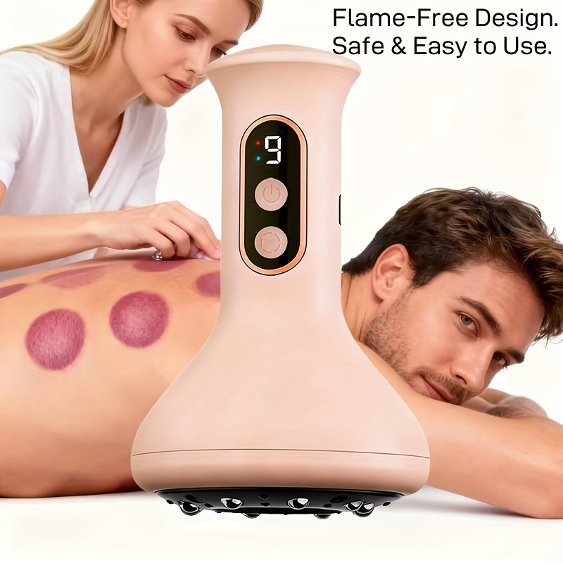 USB Charging - Smart 9-Speed Adjustable Cupping Massager, Portable Home Electric Cupping And Scraping Massager, 1200Mah Battery, Full-Body Cupping Tool, with 8 Steel Balls