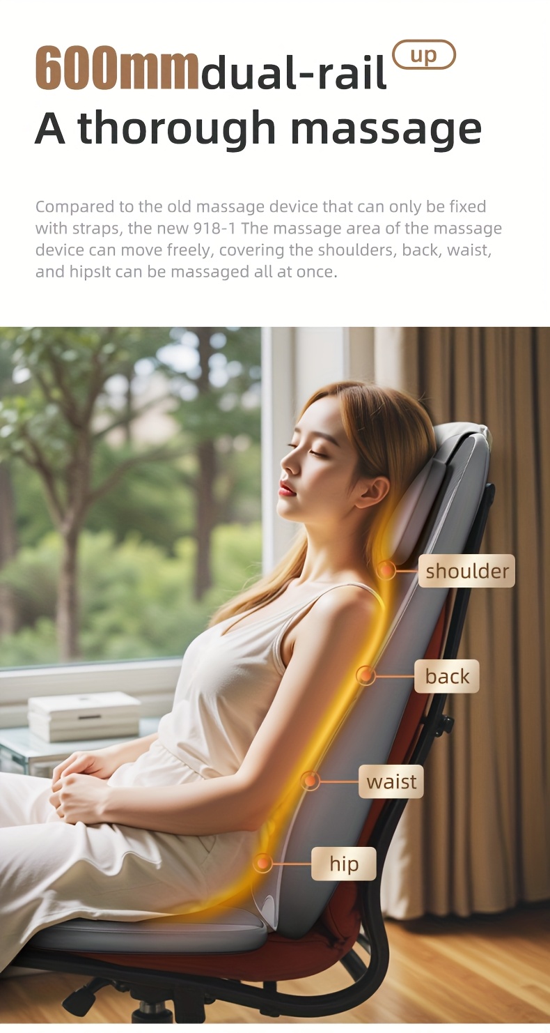 neck and back heating kneading massager a rolling kneading massage   for home or office use this portable pad lets you relax your whole body   anywhere making it an   for gifting to parents   Product details 4
