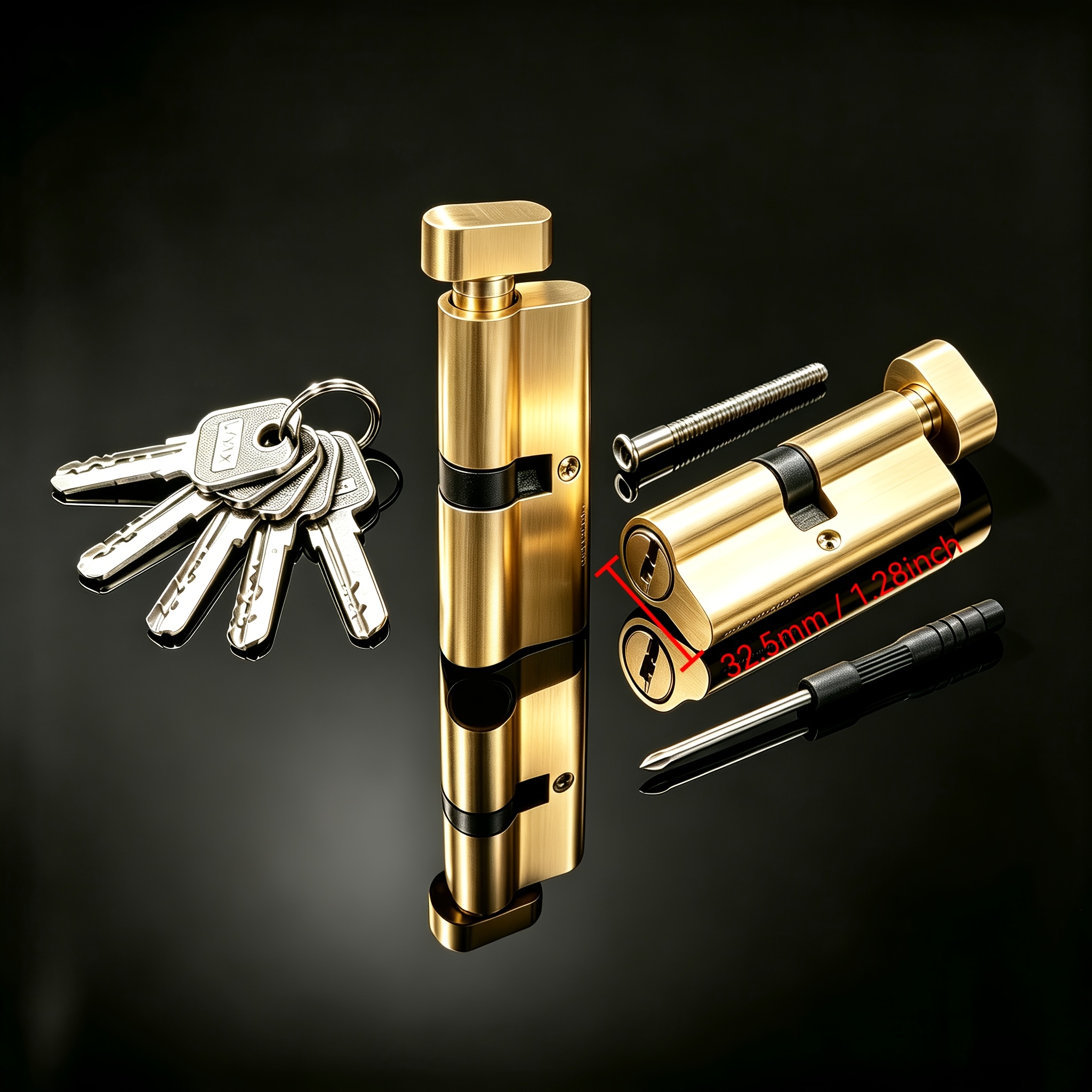 TEMU 2pcs Eu Standard 70mm Single Key Housing Lock Cylinder, (2pcs Lock Cylinders And 10pcs Keys And 2pcs Key Rings And 1pc Screwdriver And 2pcs