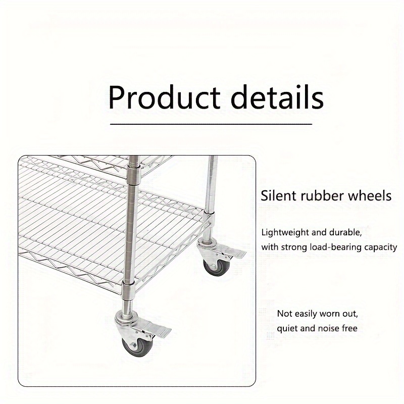 3 Shelf Wire Utility Cart