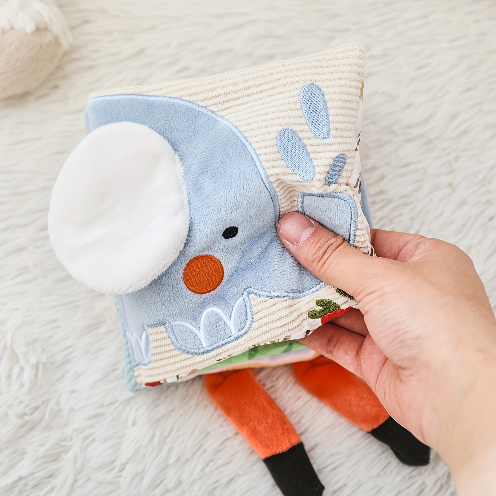 Cartoon Elephant Tear-Resistant Cloth Book for Children's Learning