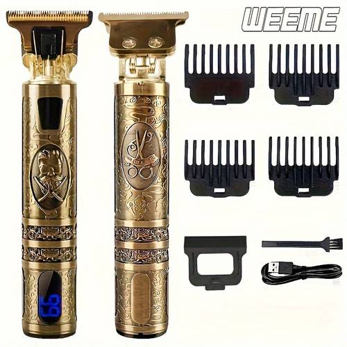 t-type draadloze haar- en baardtrimmer voor heren, usb-oplaadbare trimmer met led-digitaal display voor nauwkeurige vermogensregeling, clipper-ontwerp geschikt voor haarstyling en baardtrimmen, voldoet aan diverse verzorgingsbehoeften, eenvoudig te bedienen, de eerste keuze voor praktische