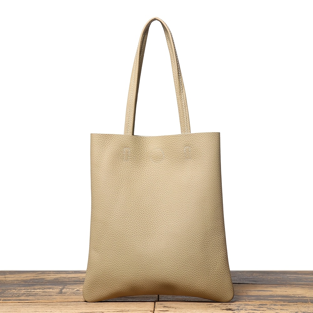 New Genuine Leather Women's Bag, Gym Bag, Handbag, Minimalist Versatile Tote Bag, Large Capacity Premium Trendy Shopping Bag, Top-Grain Cowhide Beach Bag