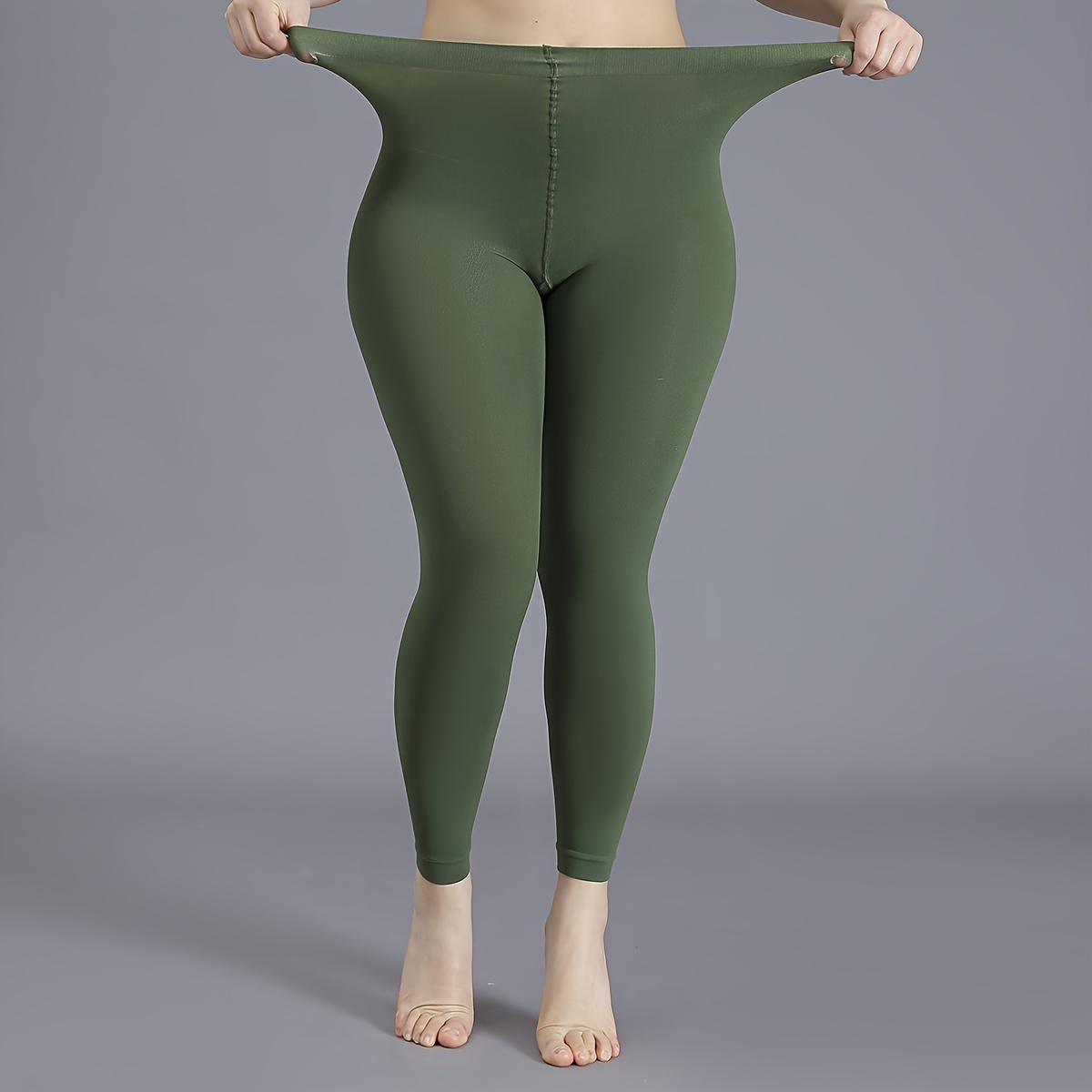 One-pair Pack Fashionable And Sexy 100d Smooth High-elasticity Double-layer 80g Plus-size Colored 9-inch Capri Tights