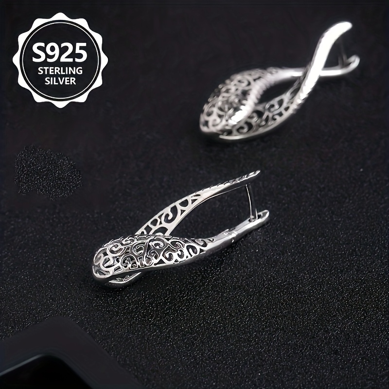 Women's 925 Sterling Silver Hollow Design Earrings — Chic Gift