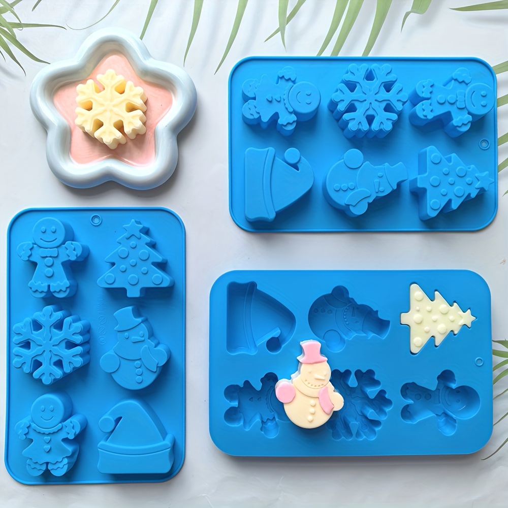 

Silicone Christmas Soap Molds Set, Diy Aromatherapy Craft Plaster Candle Making Kit, Snowman Snowflake Tree Shapes, Handmade Festive Home Decor Tools - 1/2/3pcs Pack