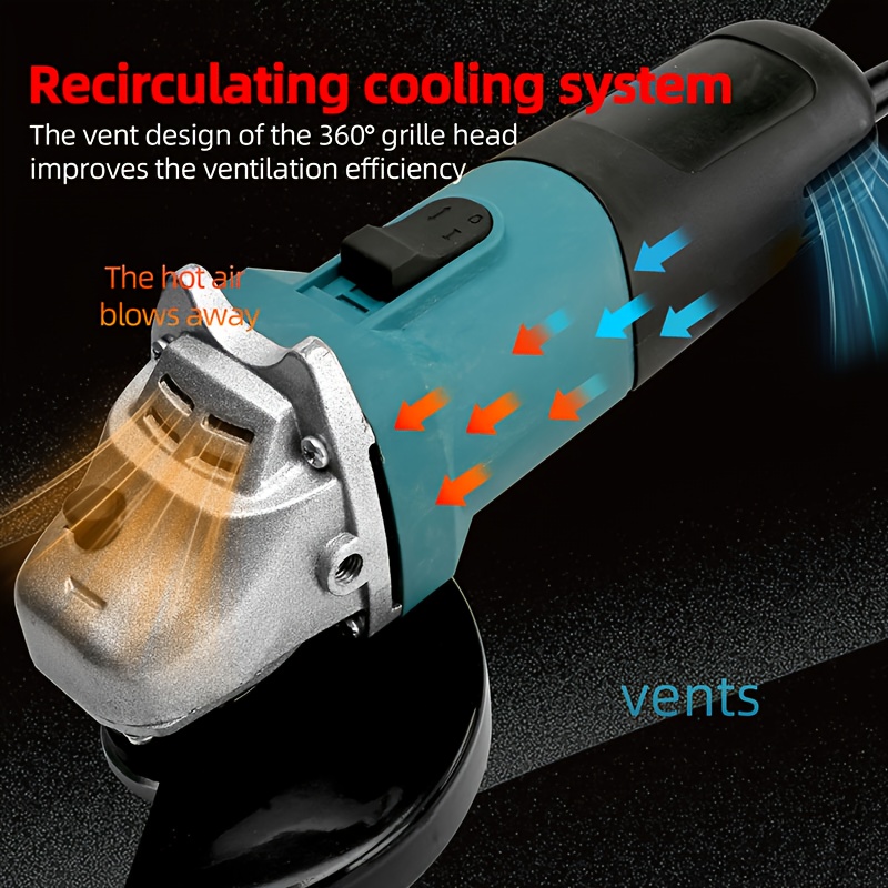 11,43 cm Zware Elektrische Haakse Slijper met Slijpschijf & Sleutel