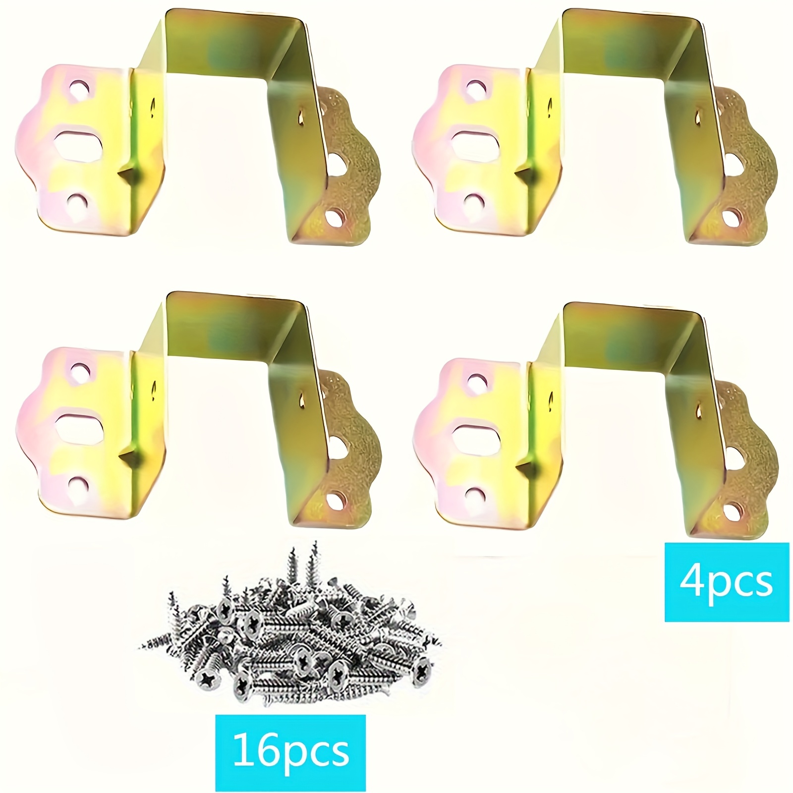 E-shop 20-teiliges Set aus robusten Metall-Bettstützen mit Schrauben – Einfach zu montieren, starke Eckhalterungen, geeignet für Möbel
