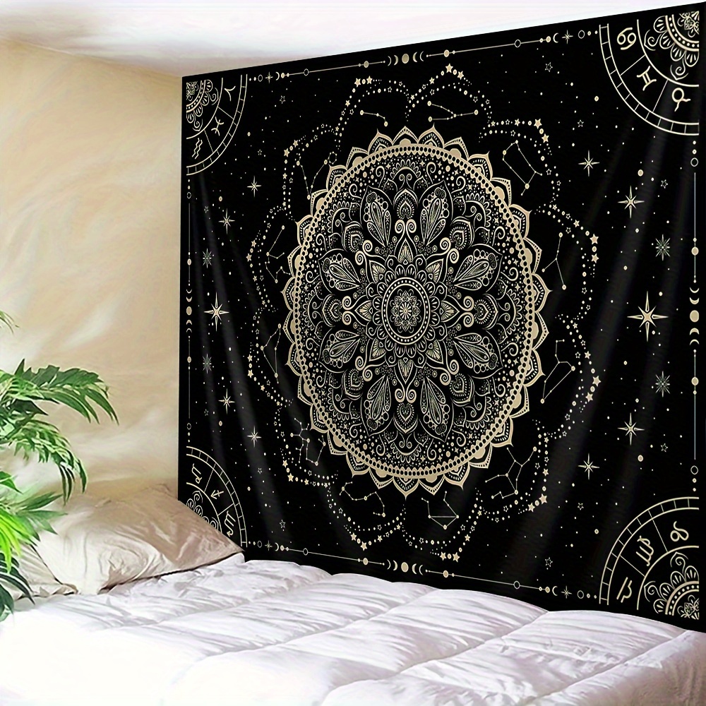 

1pc Mandala Pattern Tapestry, Polyester Tapestry, Wall Hanging For Living Room Bedroom Office, Home Decor Room Decor Party Decor, With Free Installation Package