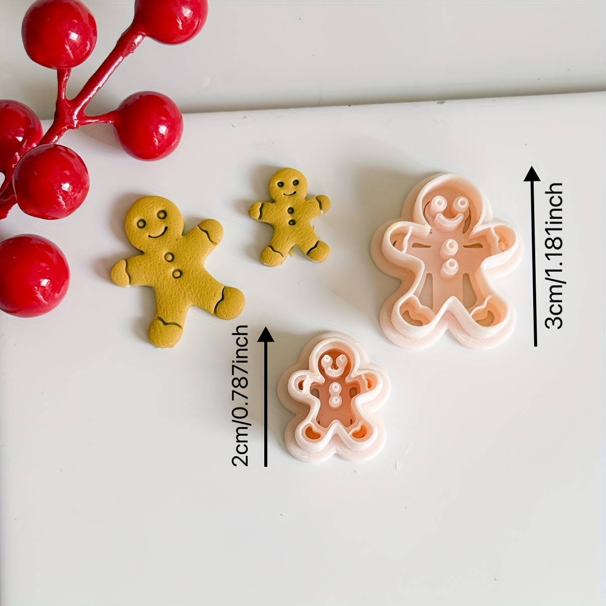 TEMU 2pcs Set Of Christmas Gingerbread For Man Cutting Molds, Earrings Making Molds For Christmas Festive Atmosphere, Exquisite Christmas Gingerbread