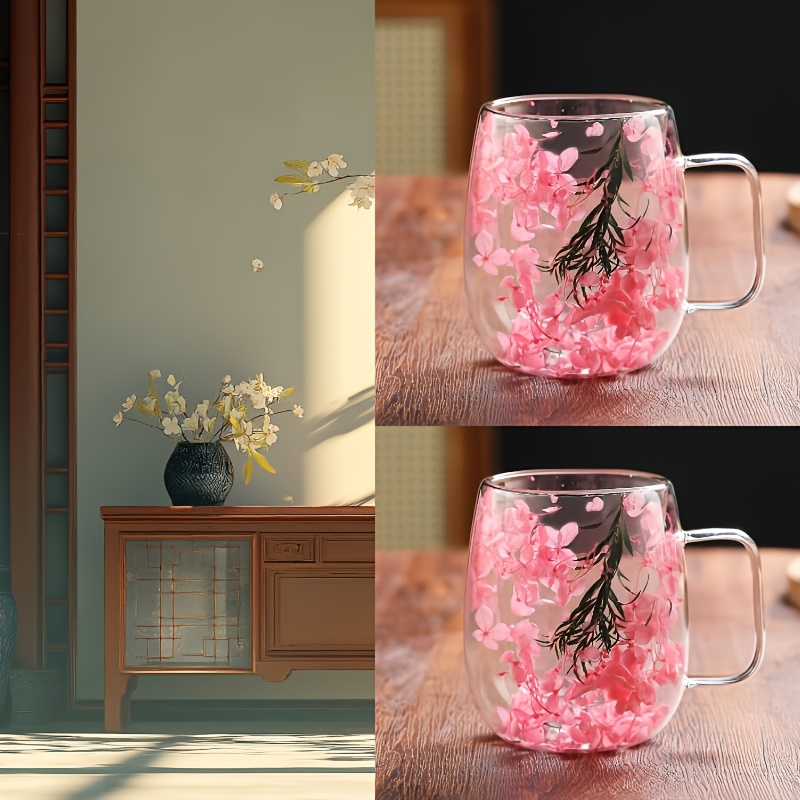 2pcs coffee mugs with heavy duty transparent cups 13 ounce milk   smoothie cups suitable for home office ideal for coffee     gift ready mugs no   pink 6