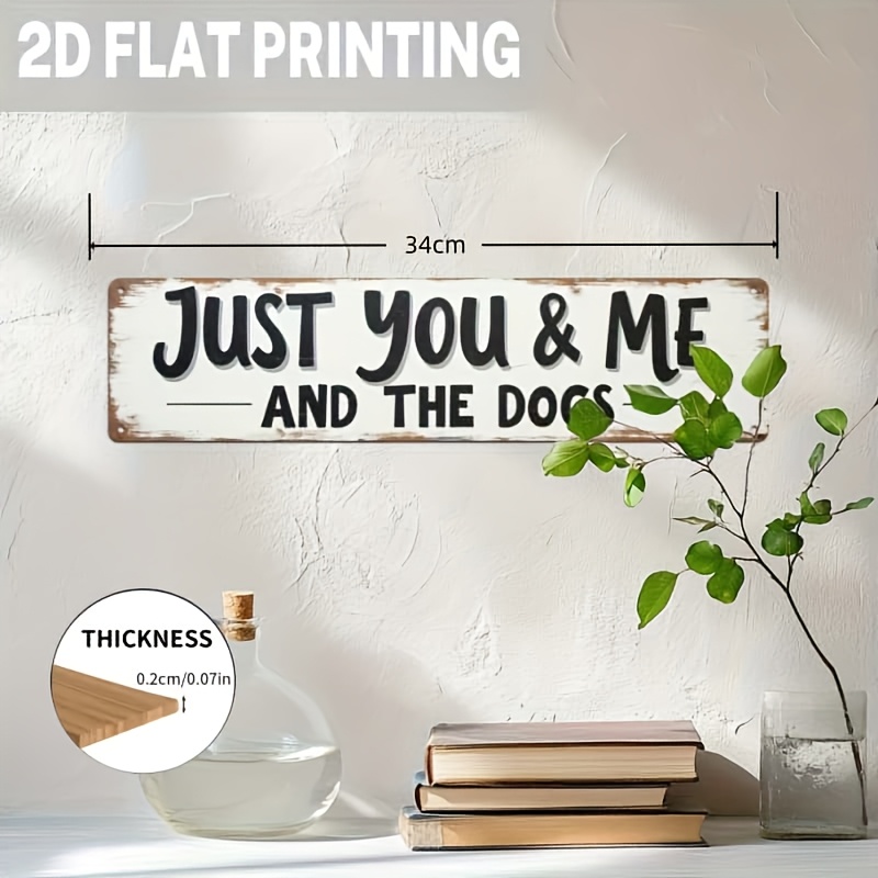 TEMU 2D Flat - Aereo in legno 2D, per gli dei cani - Con la " solo te, io e il cane rimasti". Questa targa vintage 癡 perfetta per decorare il tuo