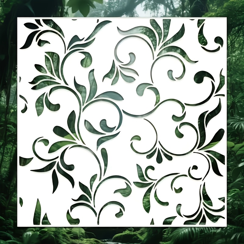 TEMU Stencil riutilizzabile in PET motivo damascato - a grandezza naturale per pittura su pareti, pavimenti, mobili e artigianato su tessuto,