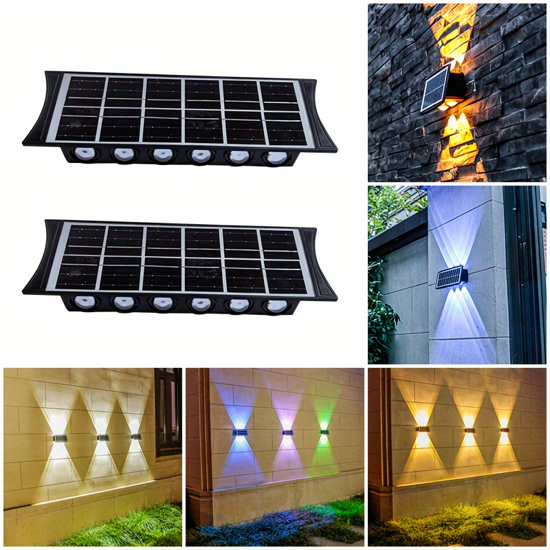 

Solar Wall Washer - 12 Led Color Changing Wall Lights, Energy Saving, Automatic Switch- Suitable For Outdoor Patio, Garden, Lawn, , Pathway Decoration And Ambient Lighting, Christmas