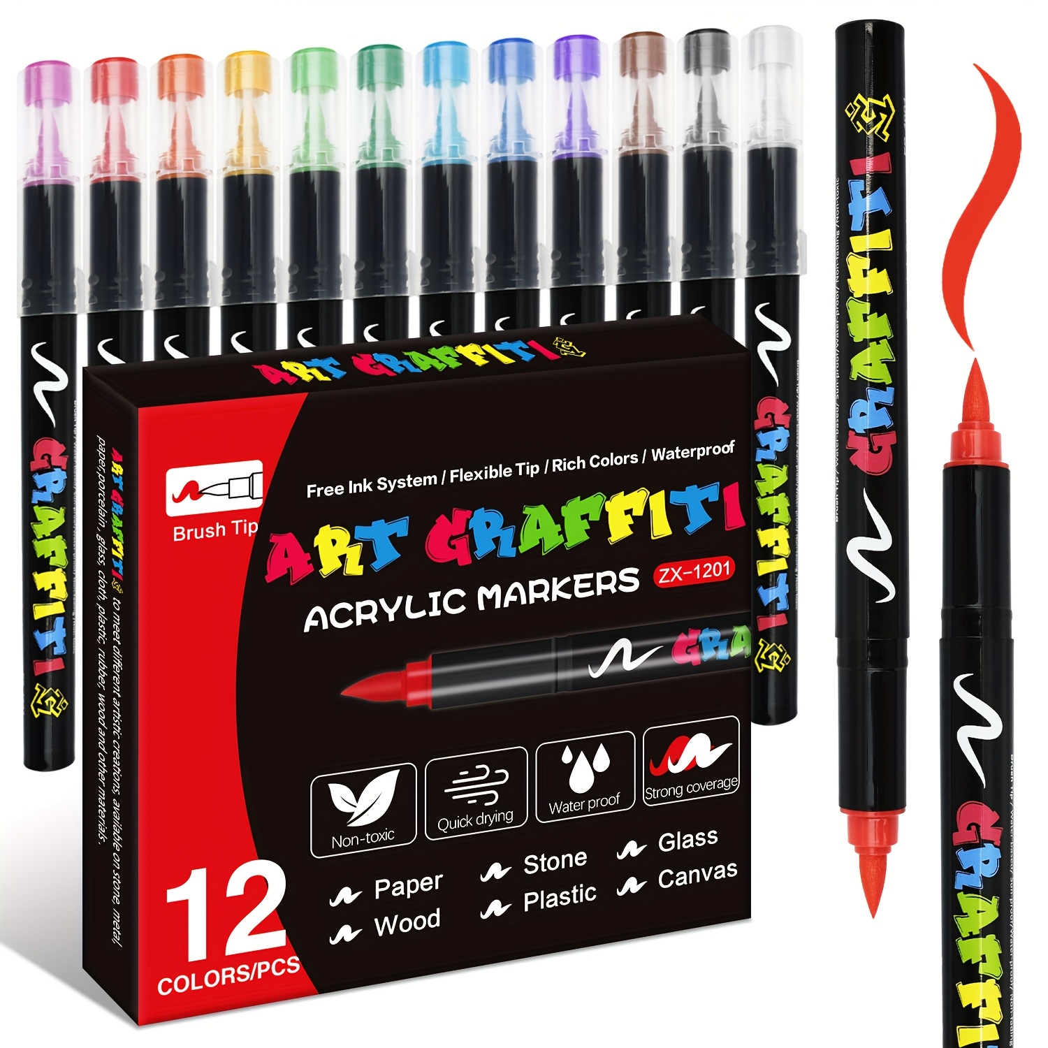 acrylic paint markers 12 24 36pcs art markers - Temu Bahrain