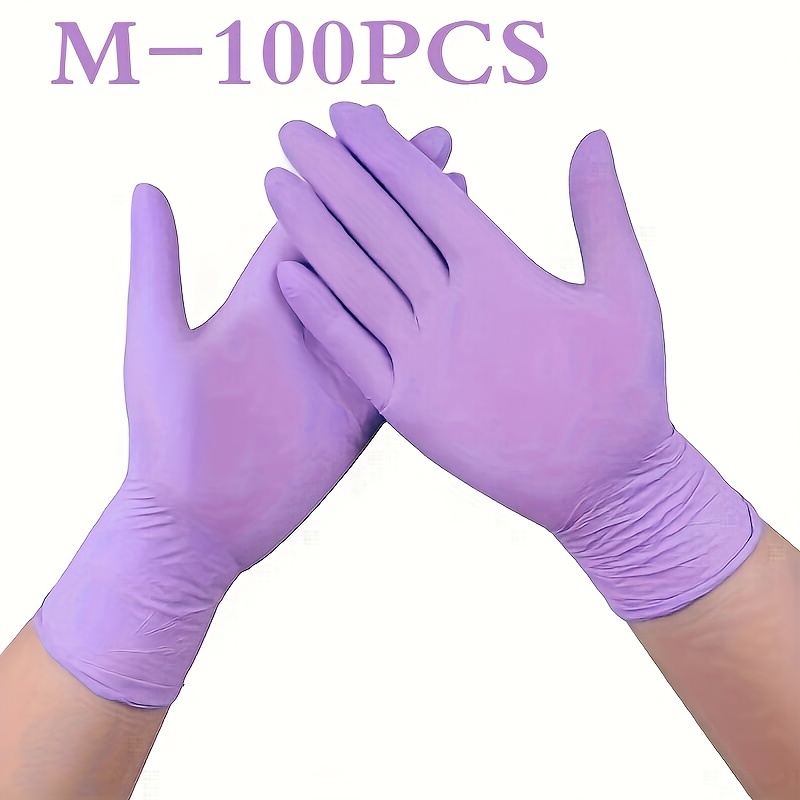 E-shop Packung mit 100 Stück Nitrilhandschuhen – Latexfrei, geeignet für Hände, Einweghandschuhe geeignet für Haushaltsreinigung, Geschirrspülen,