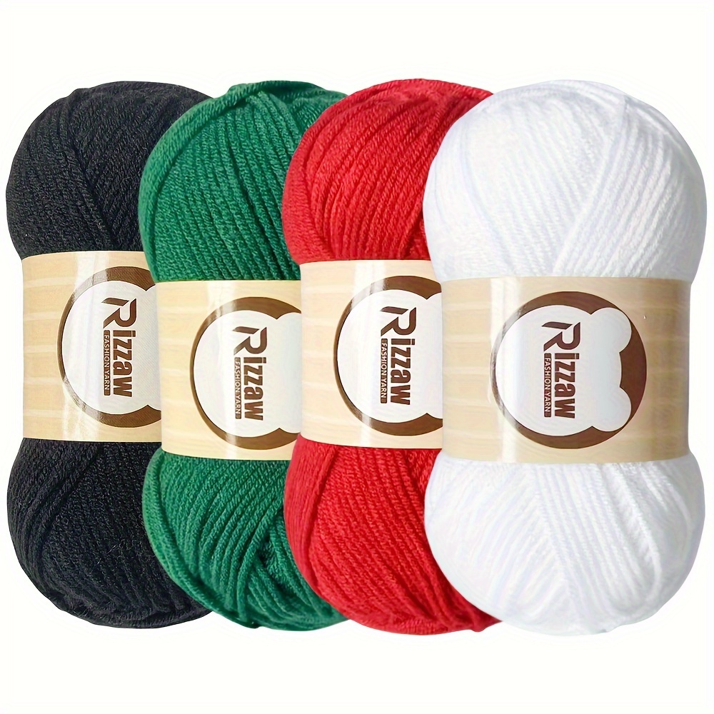 TEMU 4pcs Yarn Beginner's Combination Kit, Suitable For Crochet Hats, Carpets, Handbags, Etc. A Christmas Combination Style Set
