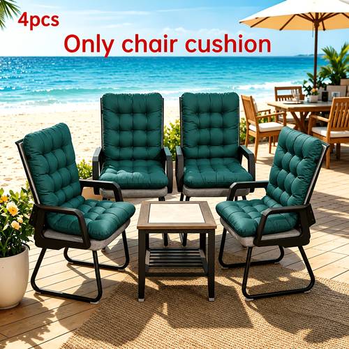 4pcs thickened polyester fiber lounge chair cushions comfortable and soft washable with straps full back support fabric seat cover suitable for patio furniture outdoor seating and indoor outdoor use christmas gift
